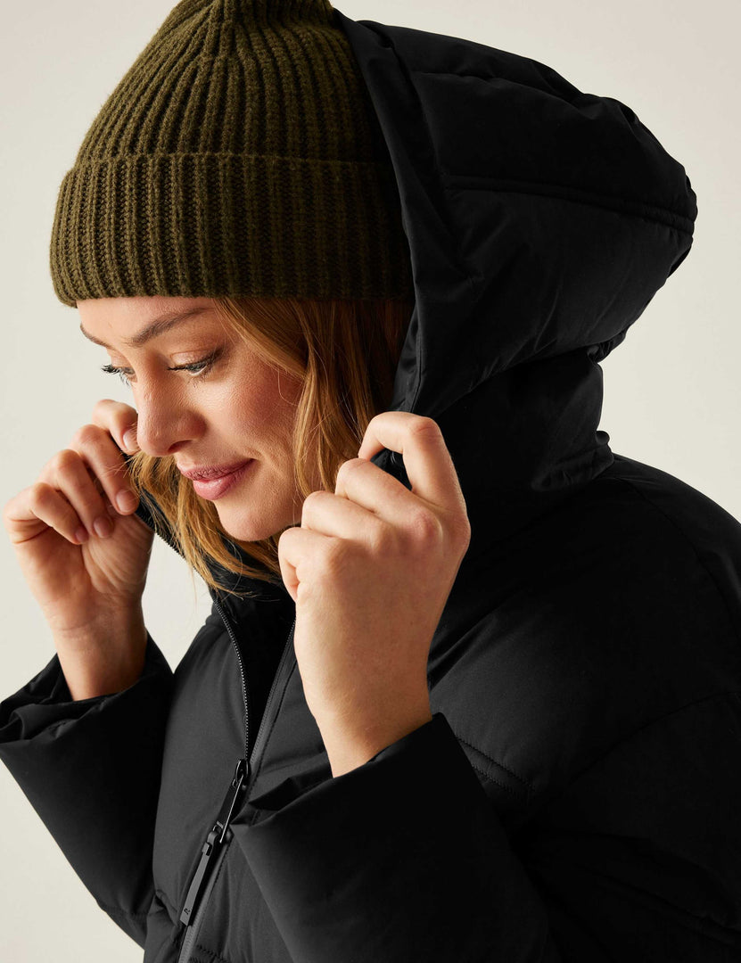 QUILTED HOODED PUFFER JACKET