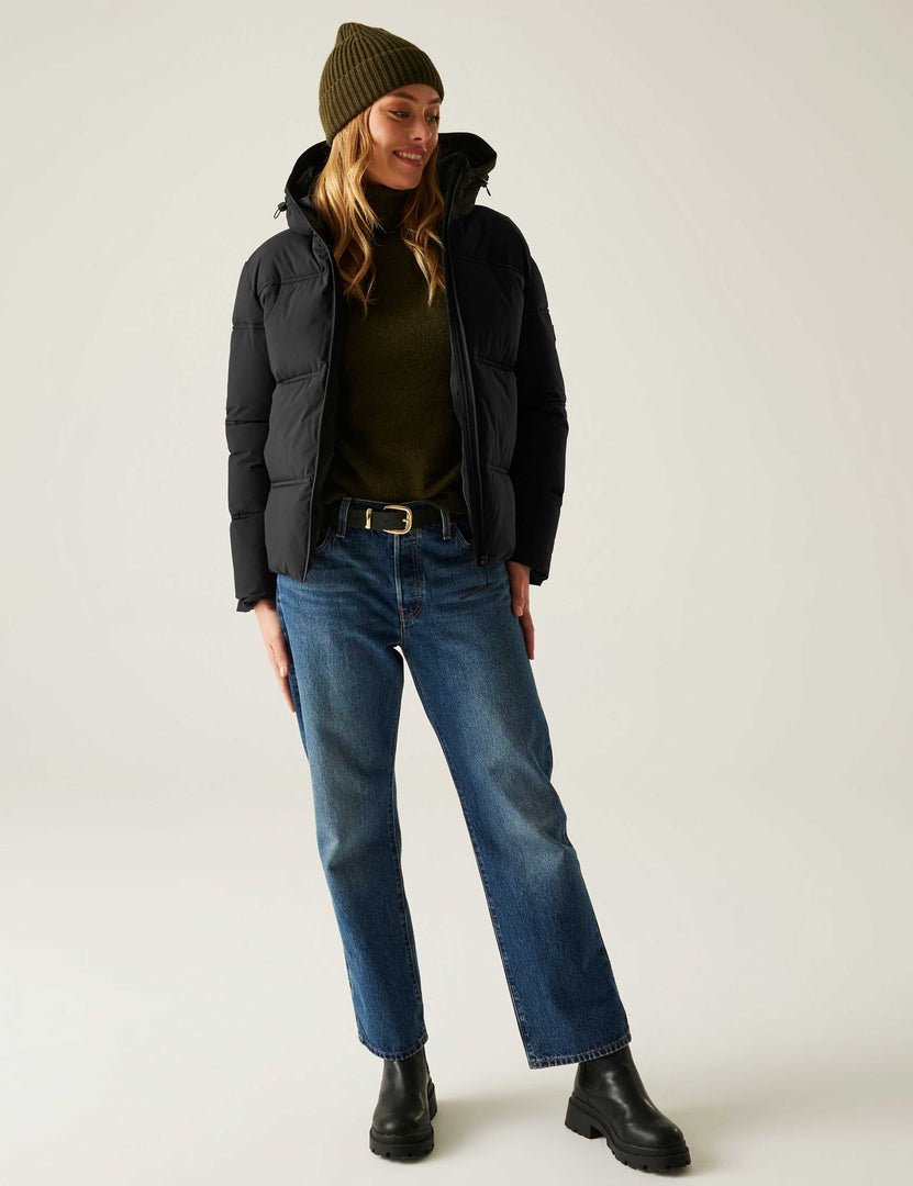 QUILTED HOODED PUFFER JACKET