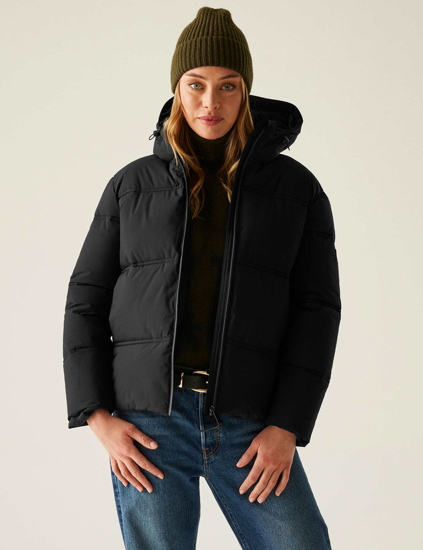 QUILTED HOODED PUFFER JACKET