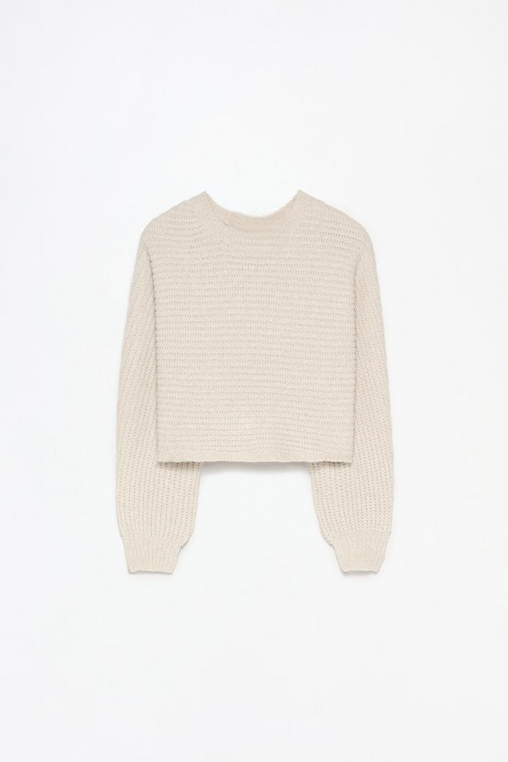 CROPPED CHENILLE SWEATER
