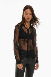 Lace shirt featuring intricate floral patterns, lightweight fabric, and a chic design for an elegant and timeless style.