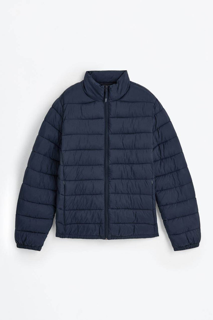 Navy lightweight puffer jacket for men

