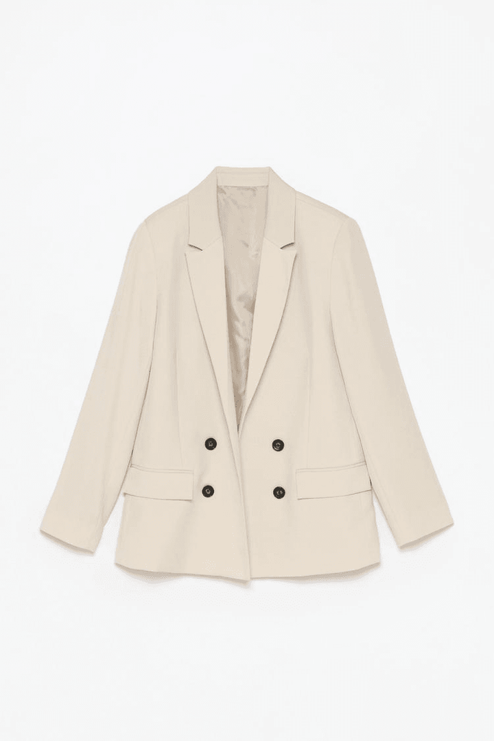 Beige basic blazer for women

