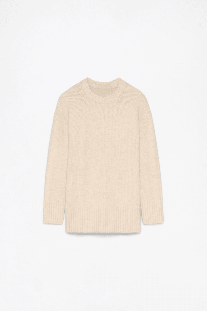Beige long soft sweater for women

