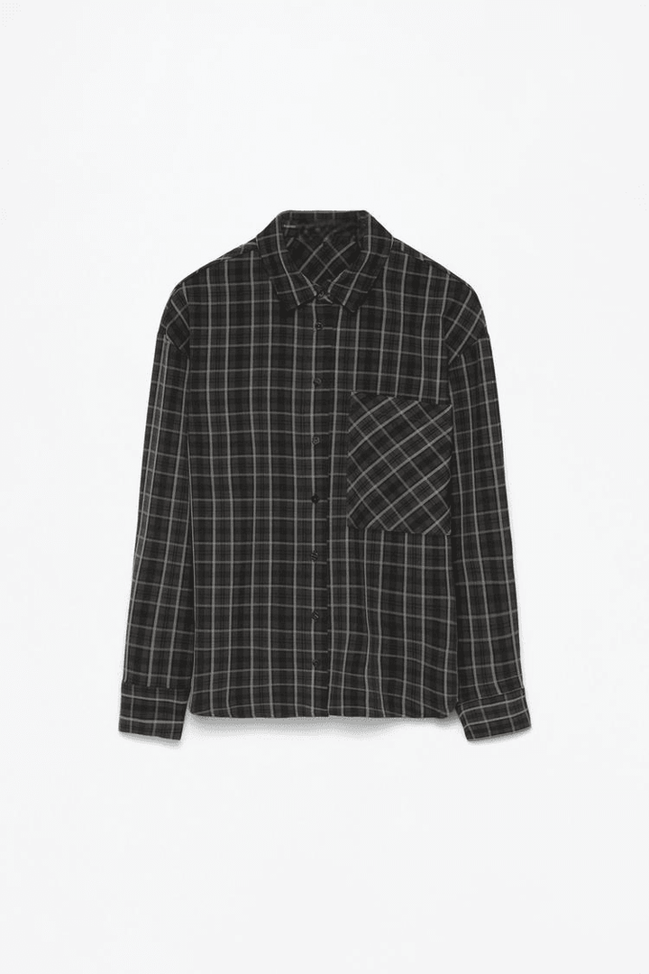 Black checked shirt for women

