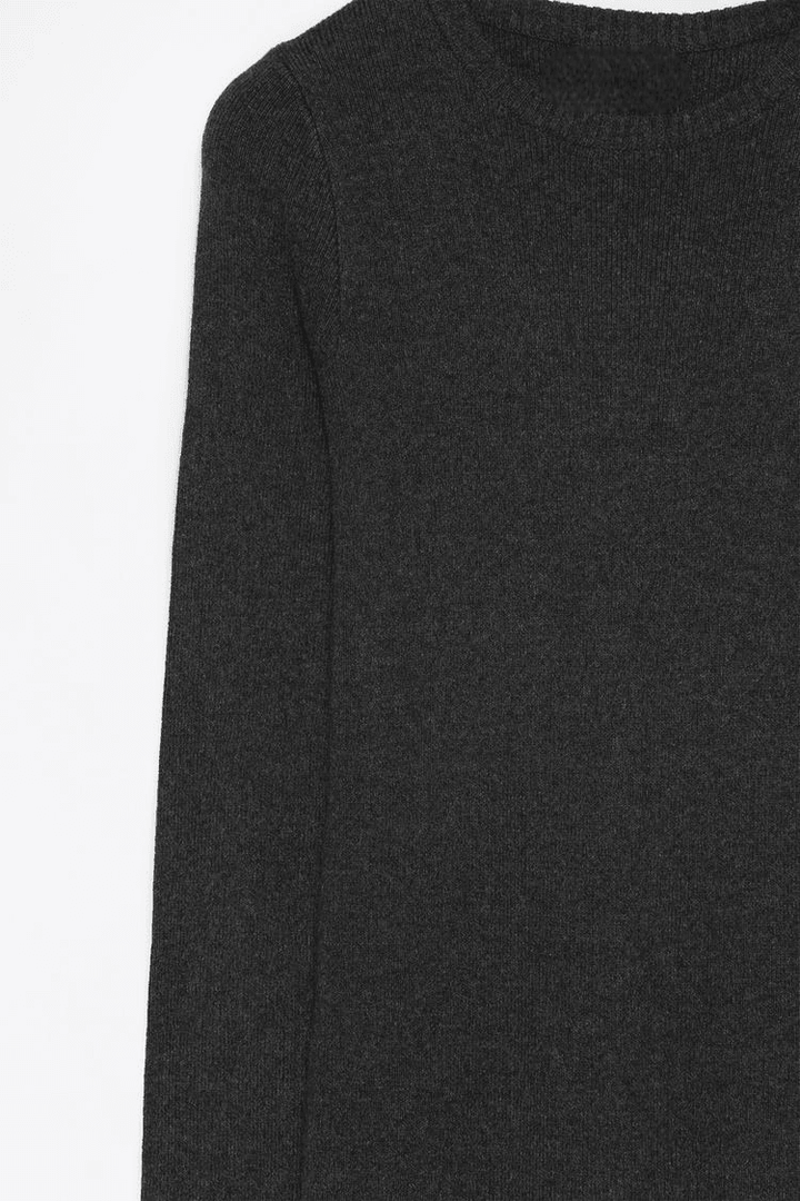 Close-up product image of the black knit midi dress texture

