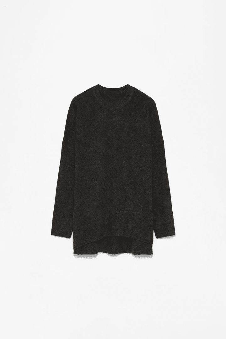 Black soft knit oversize jumper for women

