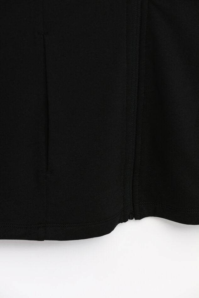 Close-up product image of black sports jacket


