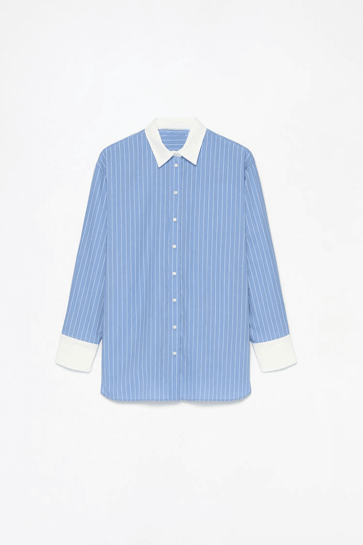 Blue oversized shirt for women

