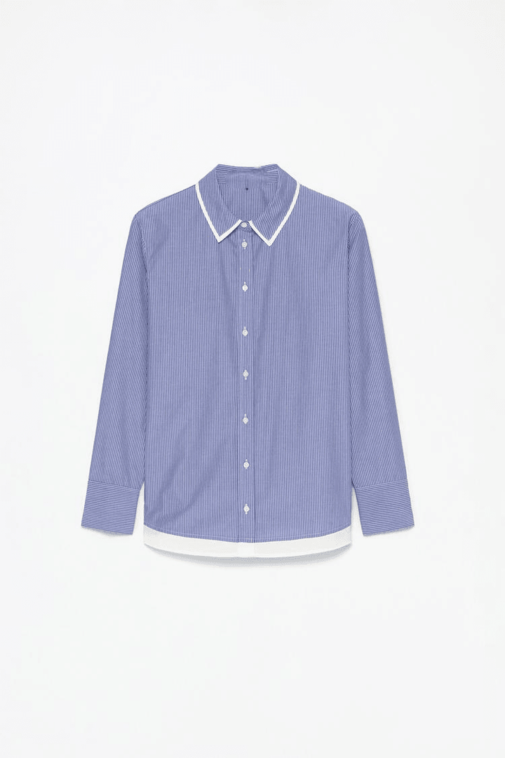 Blue striped shirt for women

