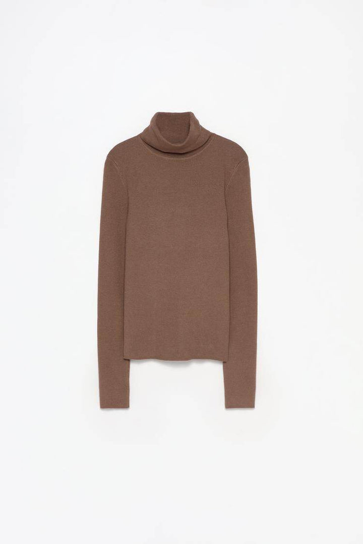 Brown turtleneck sweater for women

