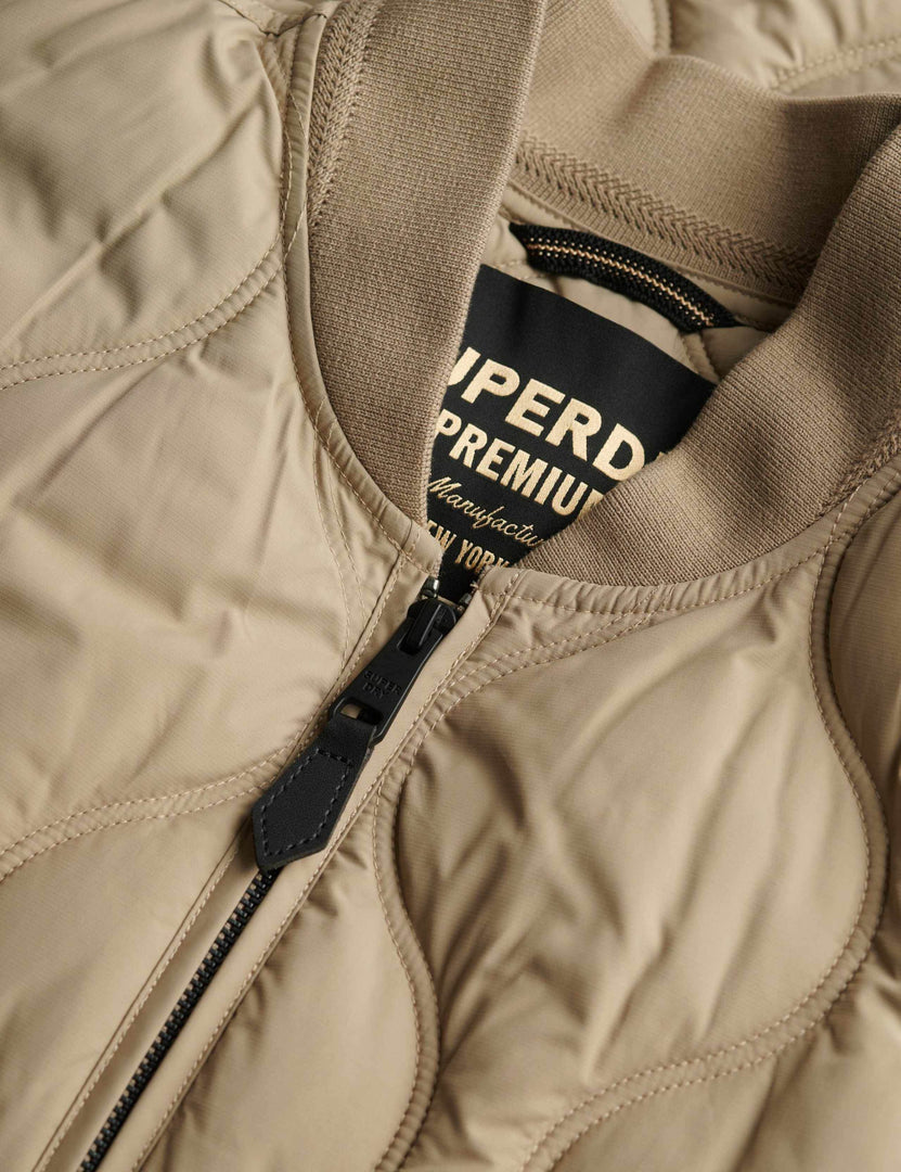 Khaki baseball collar jacket for women

