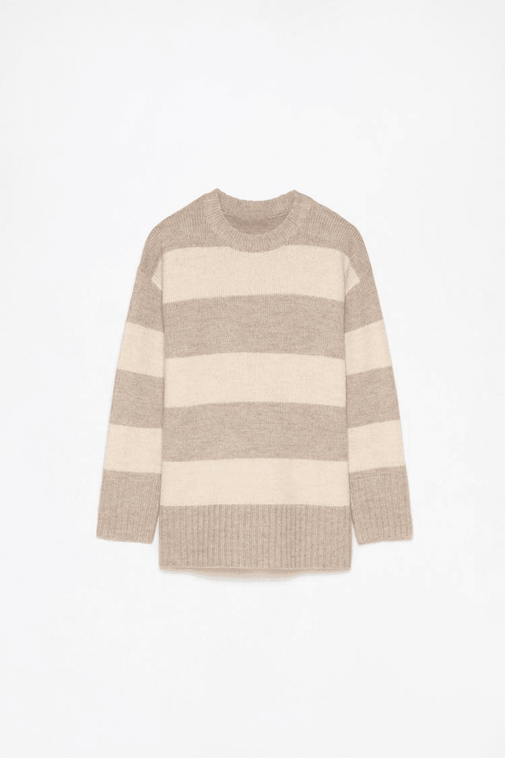 Khaki long soft sweater for women

