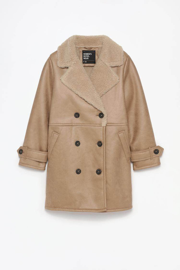 Oversize double-breasted double-faced coat for women

