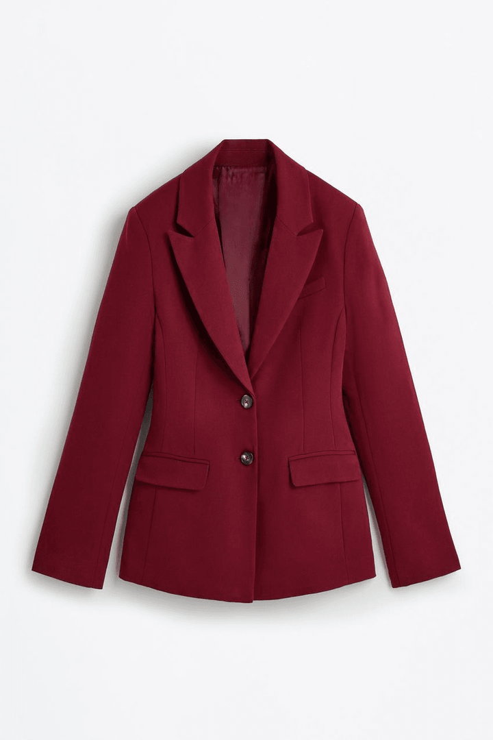 Red women's fitted blazer
